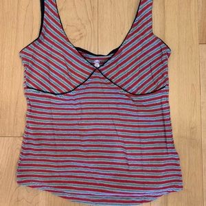 Grey and red striped Free People tank